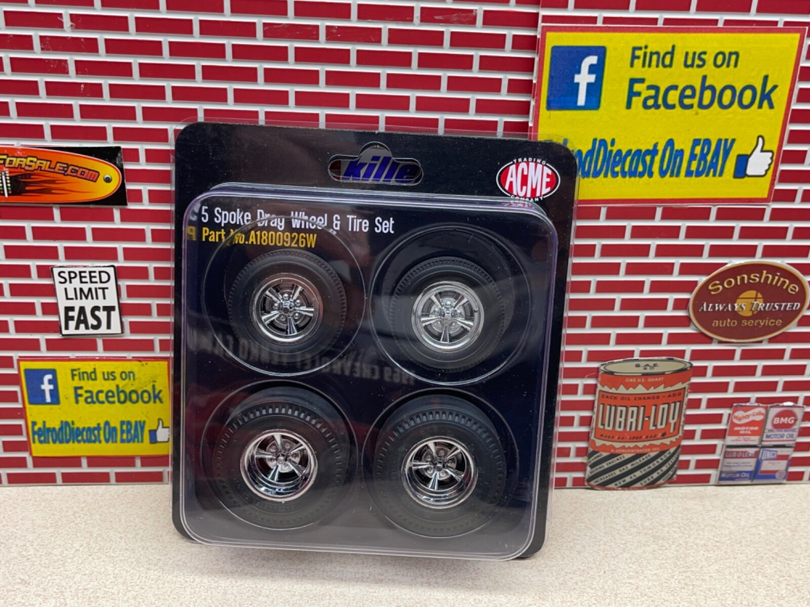 1/18 ACME Drag Wheel and Tire Set From The Mazmanian Corvette A1800926W