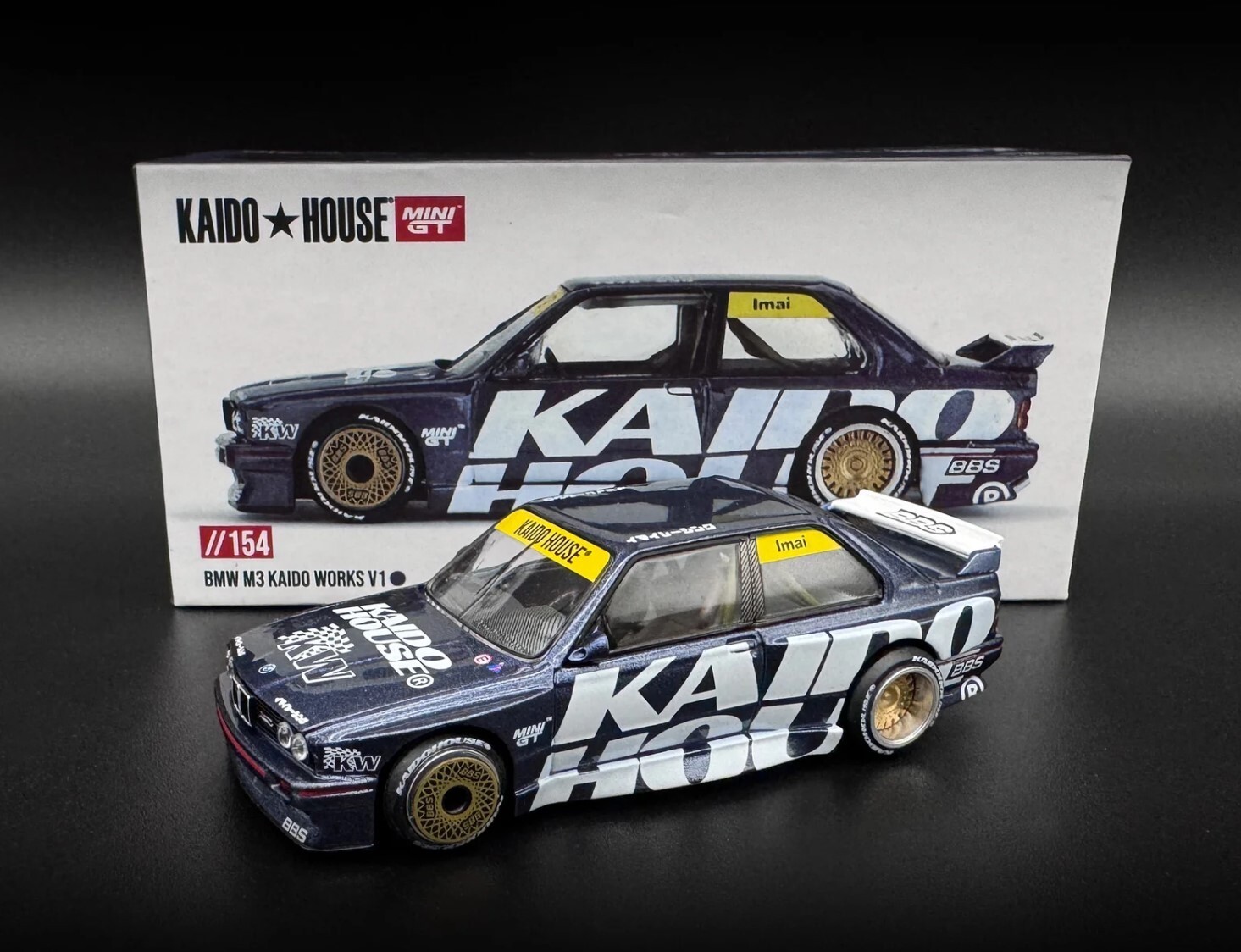 Kaido House x Mini GT 1:64 BMW M3 (E30) Kaido Works V1 Dark Blue KHMG154