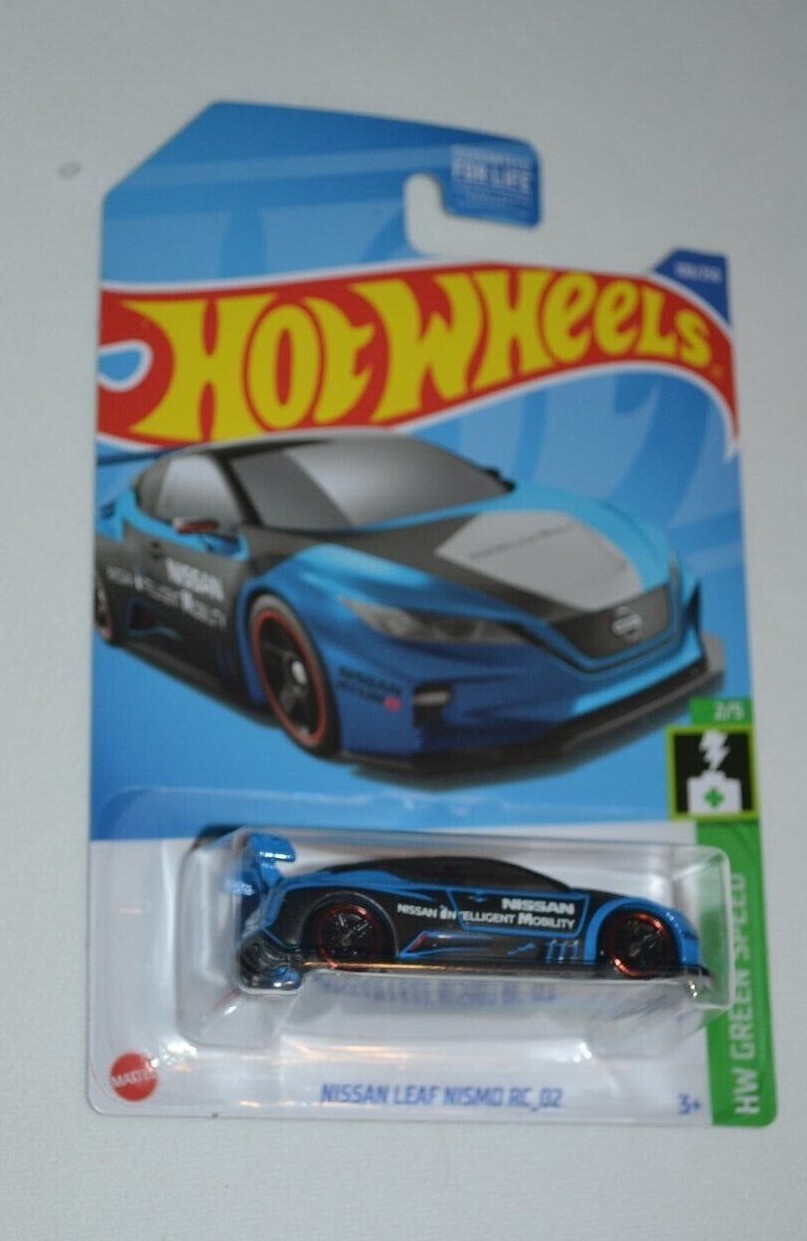 HOT WHEELS 2022 HW GREEN SPEED 2/5 – NISSAN LEAF NISMO RC_02 BLUE AND BLACK