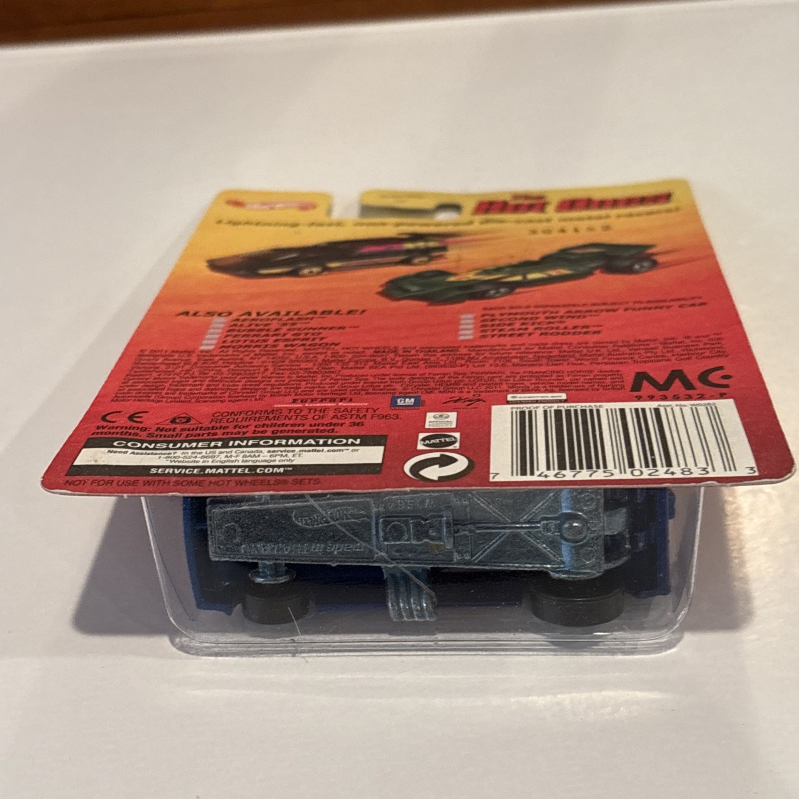 Hot Wheels The Hot Ones Chase Whiteline Plymouth Arrow Funny Car Blue 2011