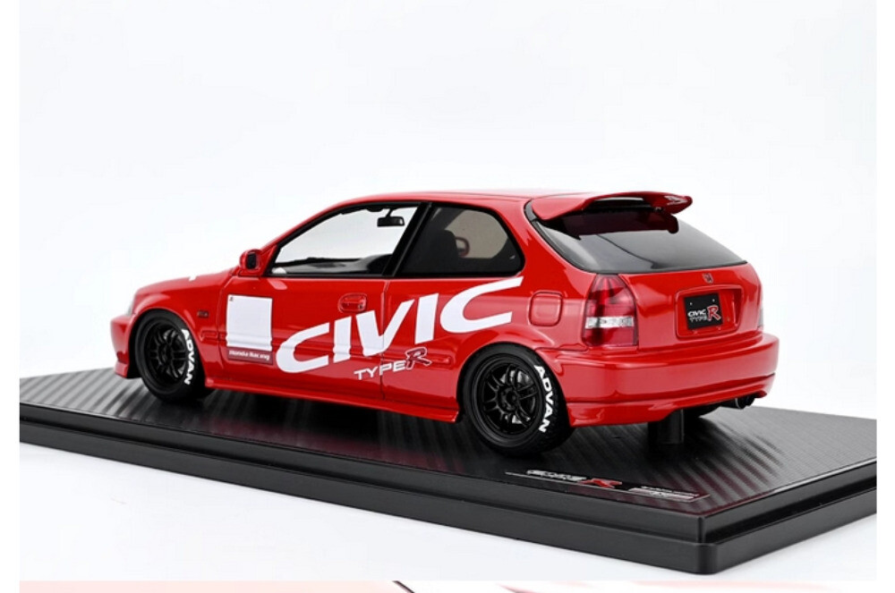IG 1/18 Honda CIVIC EK9 Type R Resin Model Car Diecast Hobby Ornaments Gifts Red