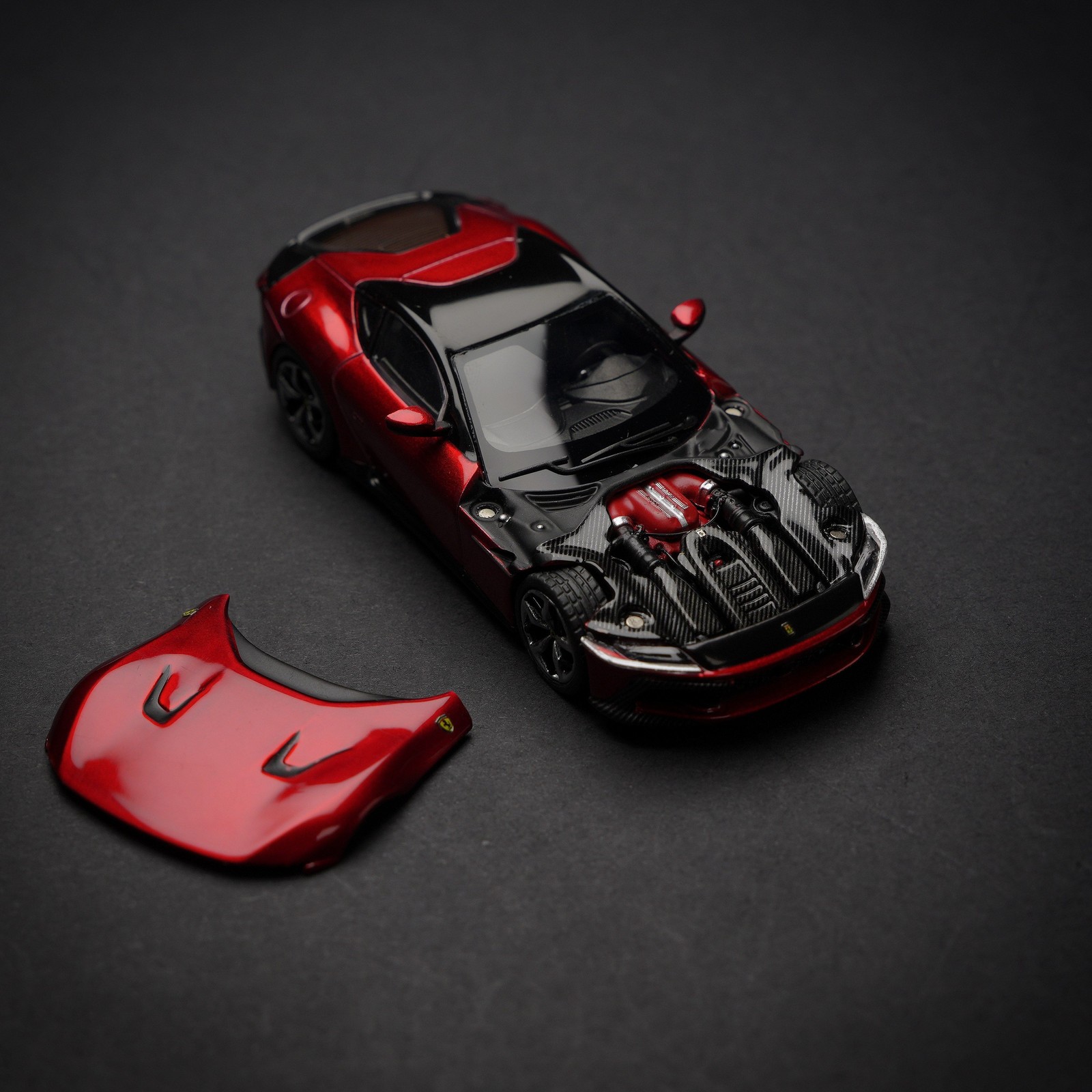 1/64 12 Cilindri Open Front Hood Diecast Alloy Car Model Collectible