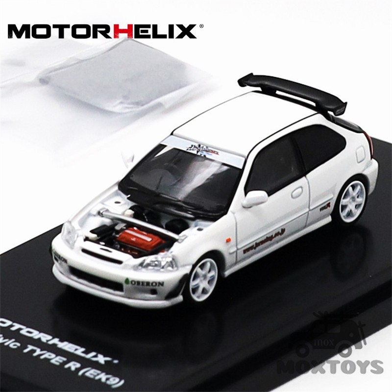 MOTORHELIX 1:64 Civic TYPE R (EK9) j’s Racing White Diecast Model Car