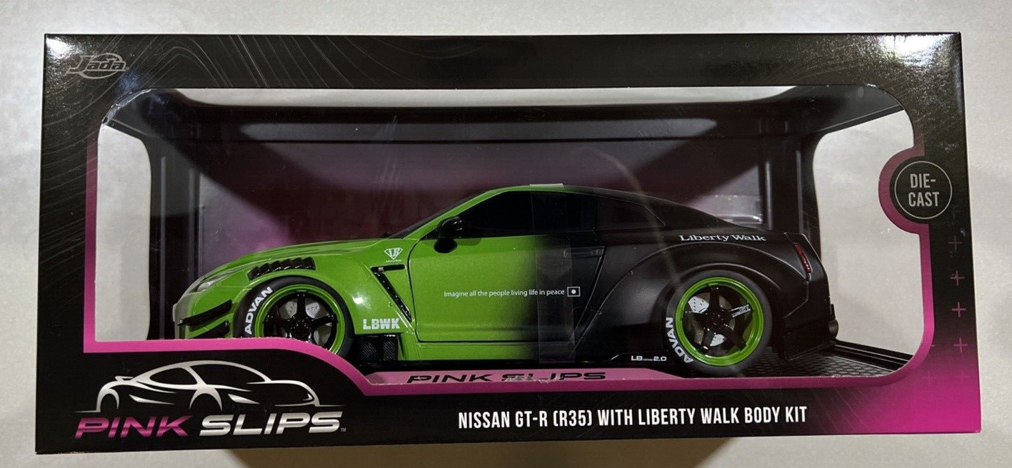 NEW 2024 Jada Pink Slips Nissan GT-R (R35) With Liberty Walk Body Kit 1/18