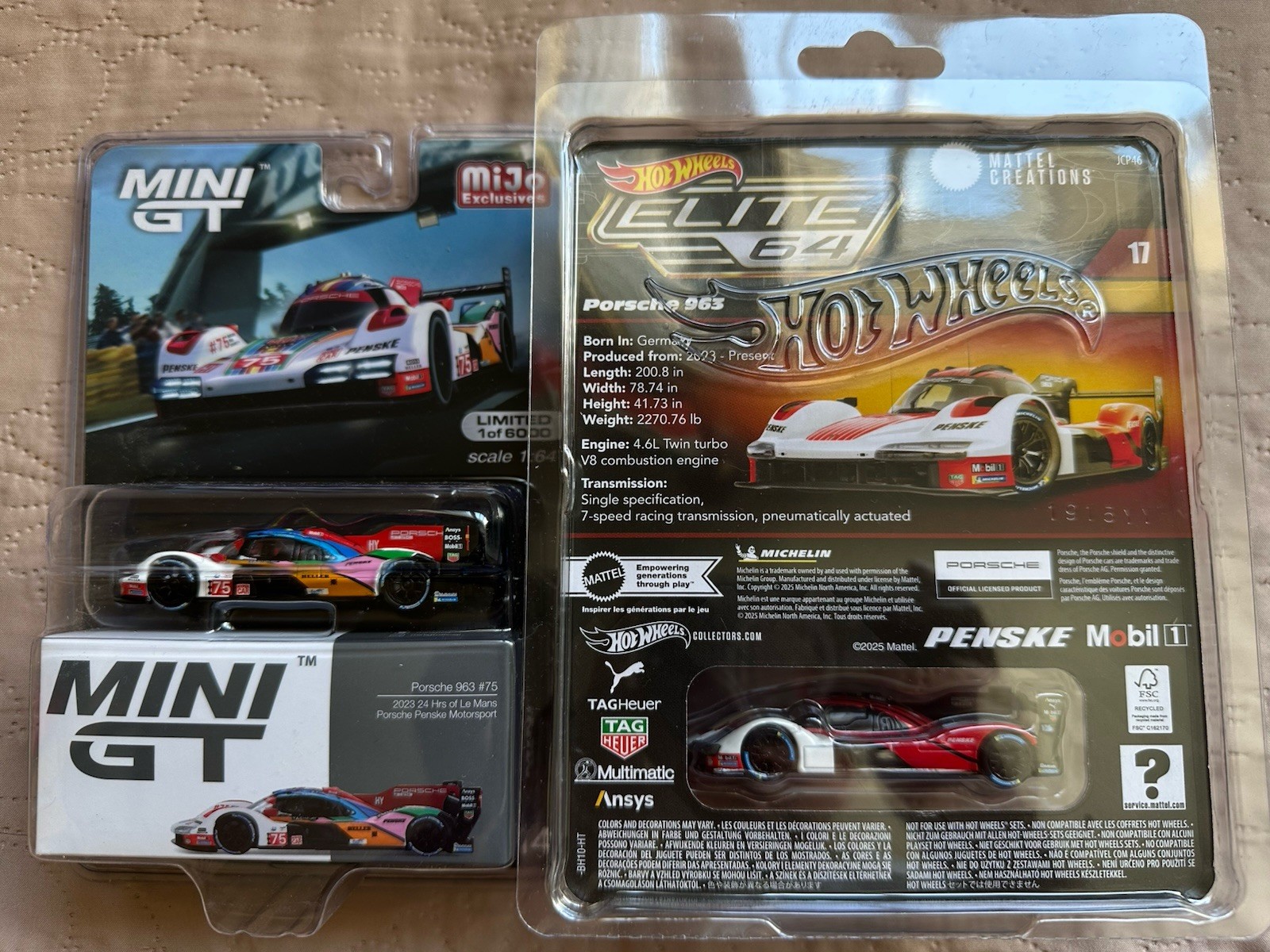 Mini GT & Hot Wheels Porsche 963 Porsche Penske Motorsport 1/64 Diecast