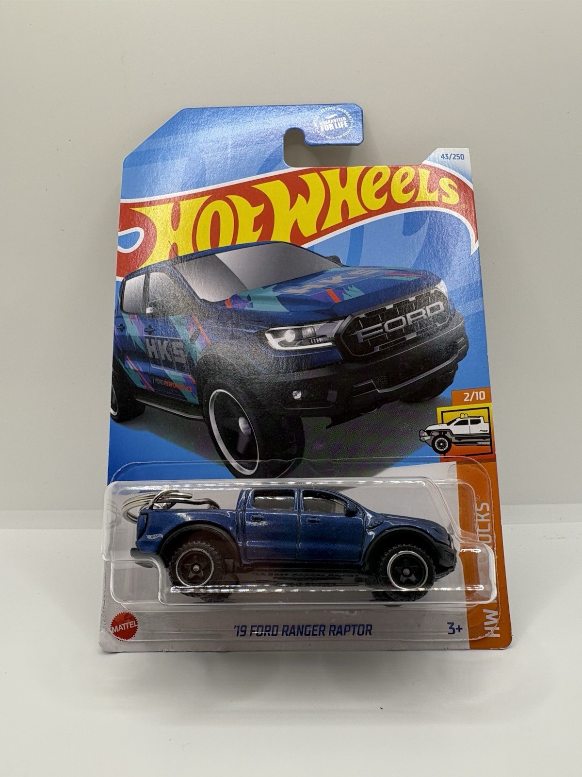 Hot Wheels custom keychain ‘19 Ford Ranger Raptor blue **IN PACKAGE**