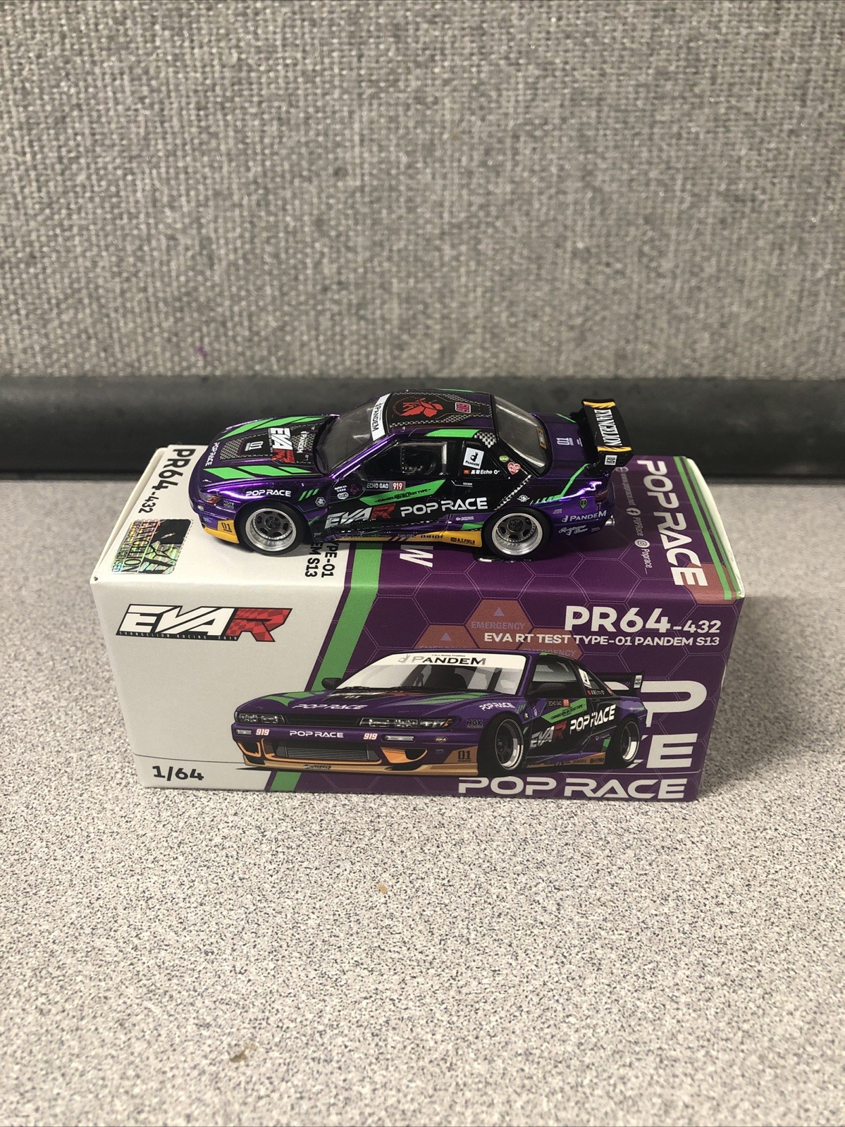 Pop Race 1:64 Factory Sealed EVA RT Test Type-01 Pandem S13 Nissan Silvia #432