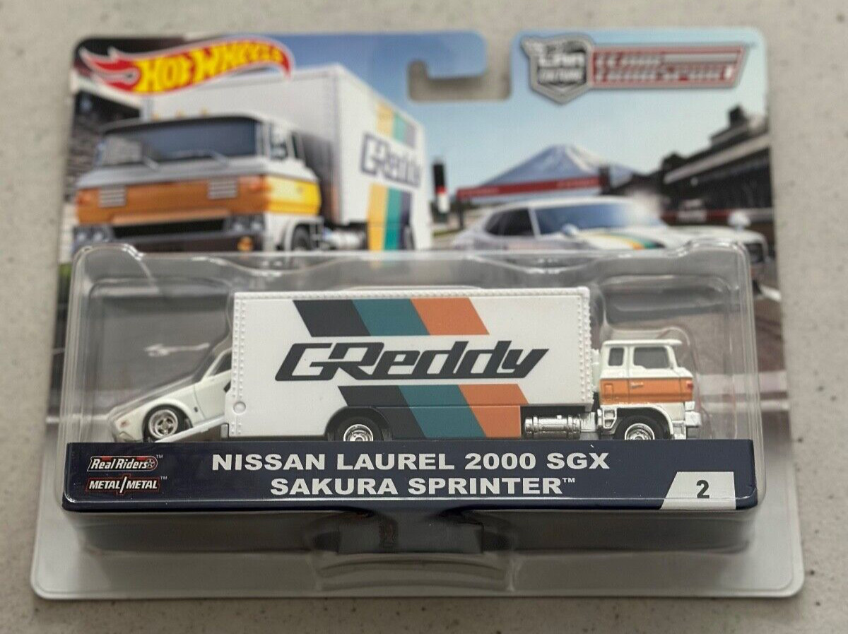 Hot Wheels Team Transport 2 NISSAN LAUREL 2000 SGX SAKURA SPRINTER GReddy