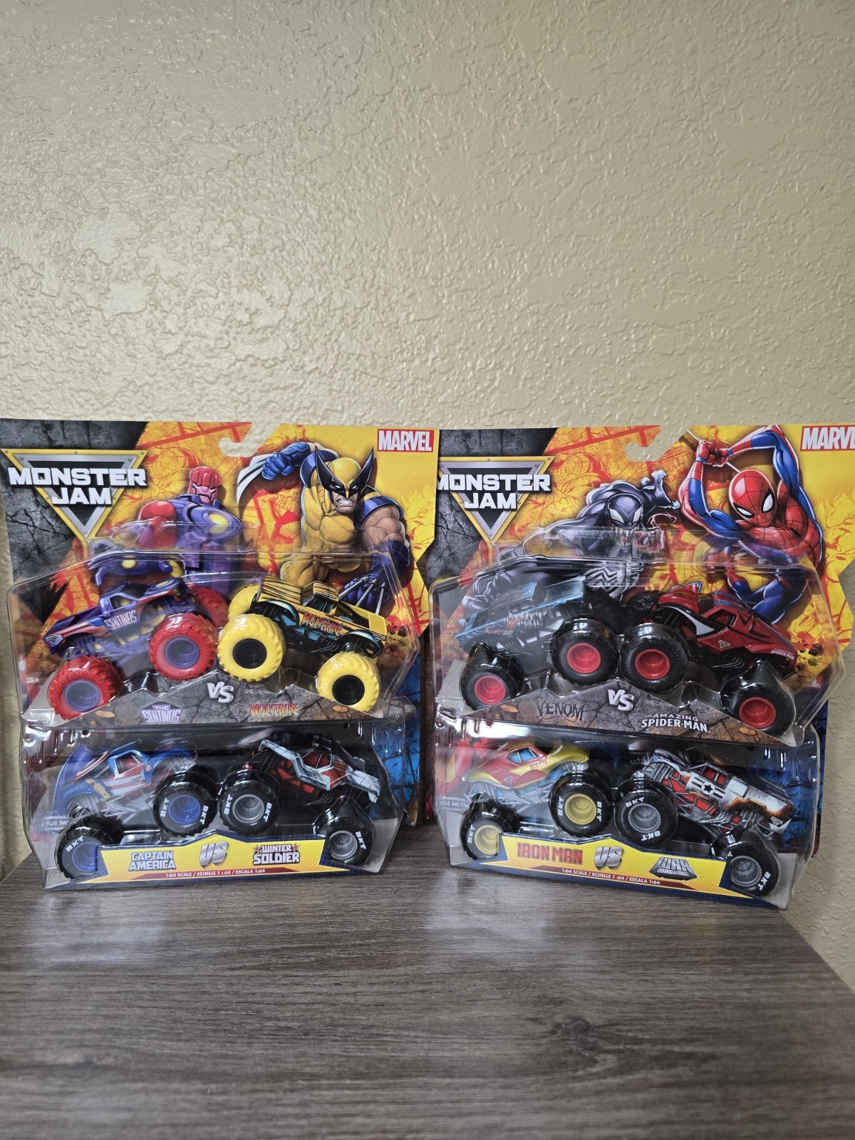 Monster Jam x Marvel 2 Pack Lot of 4(8 Trucks).