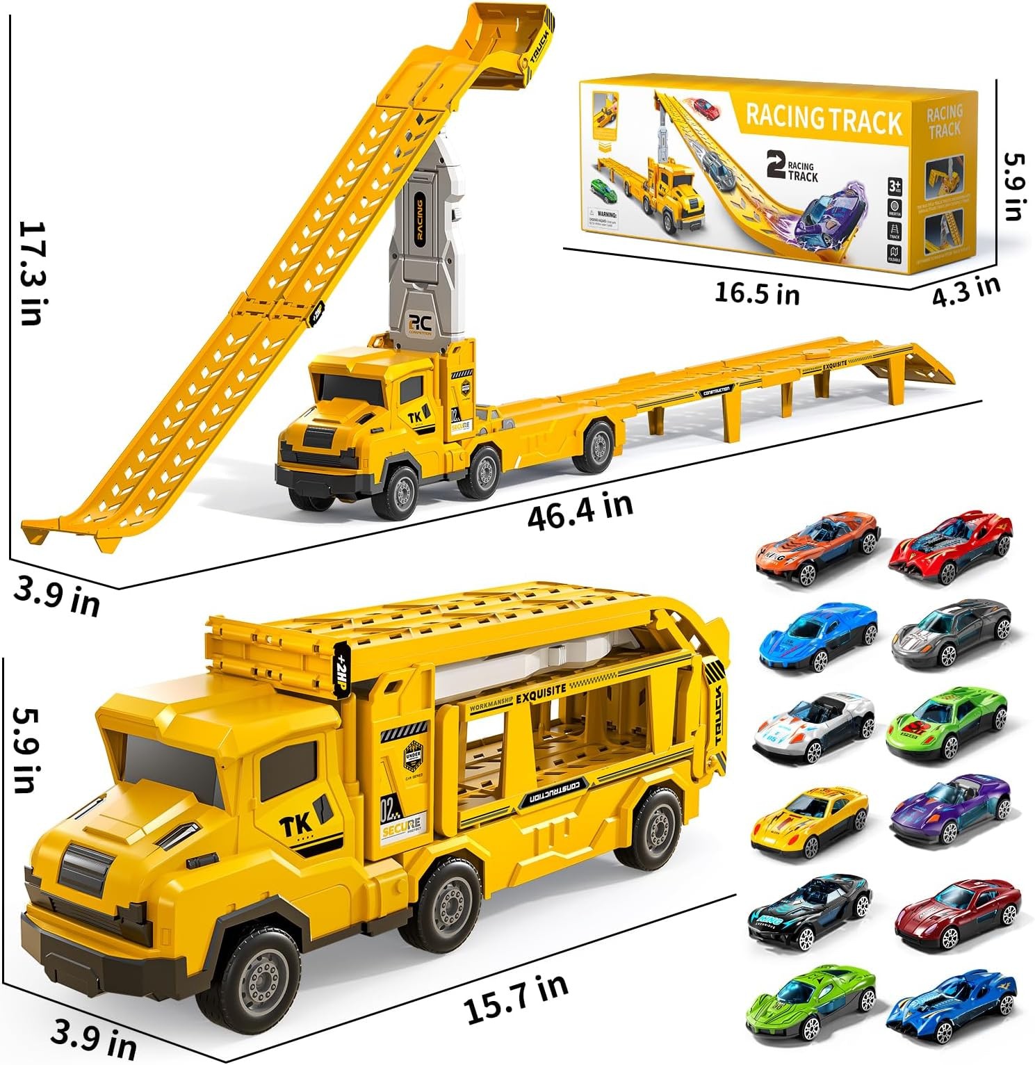 Transport Truck Toys for 3 4 5 6 7 Years Old Boys,Toy Cars Track Set Transpor…