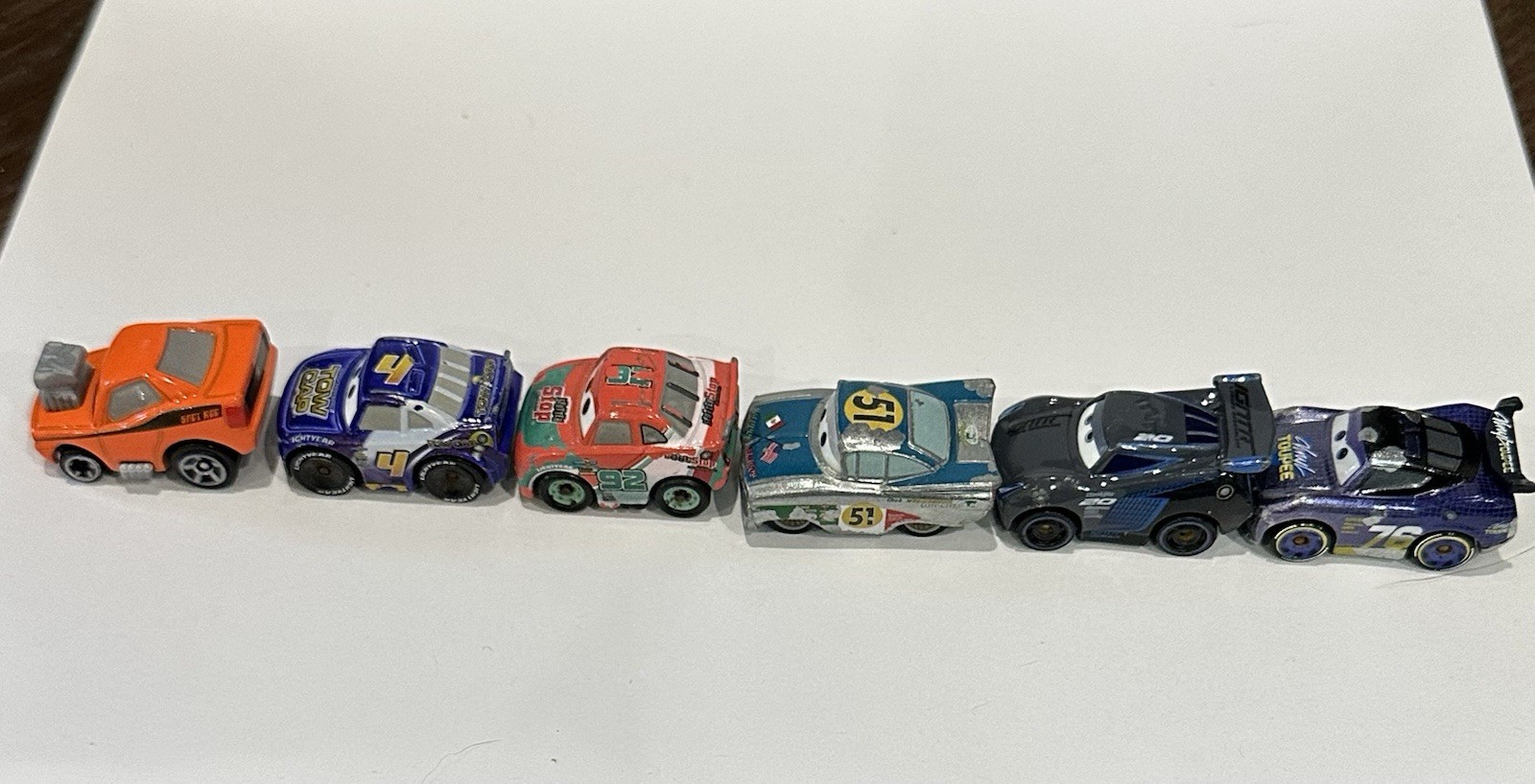 Lot Of 6 Disney Pixar Cars Die Cast Mini Racers Snot Rod Storm Sputter