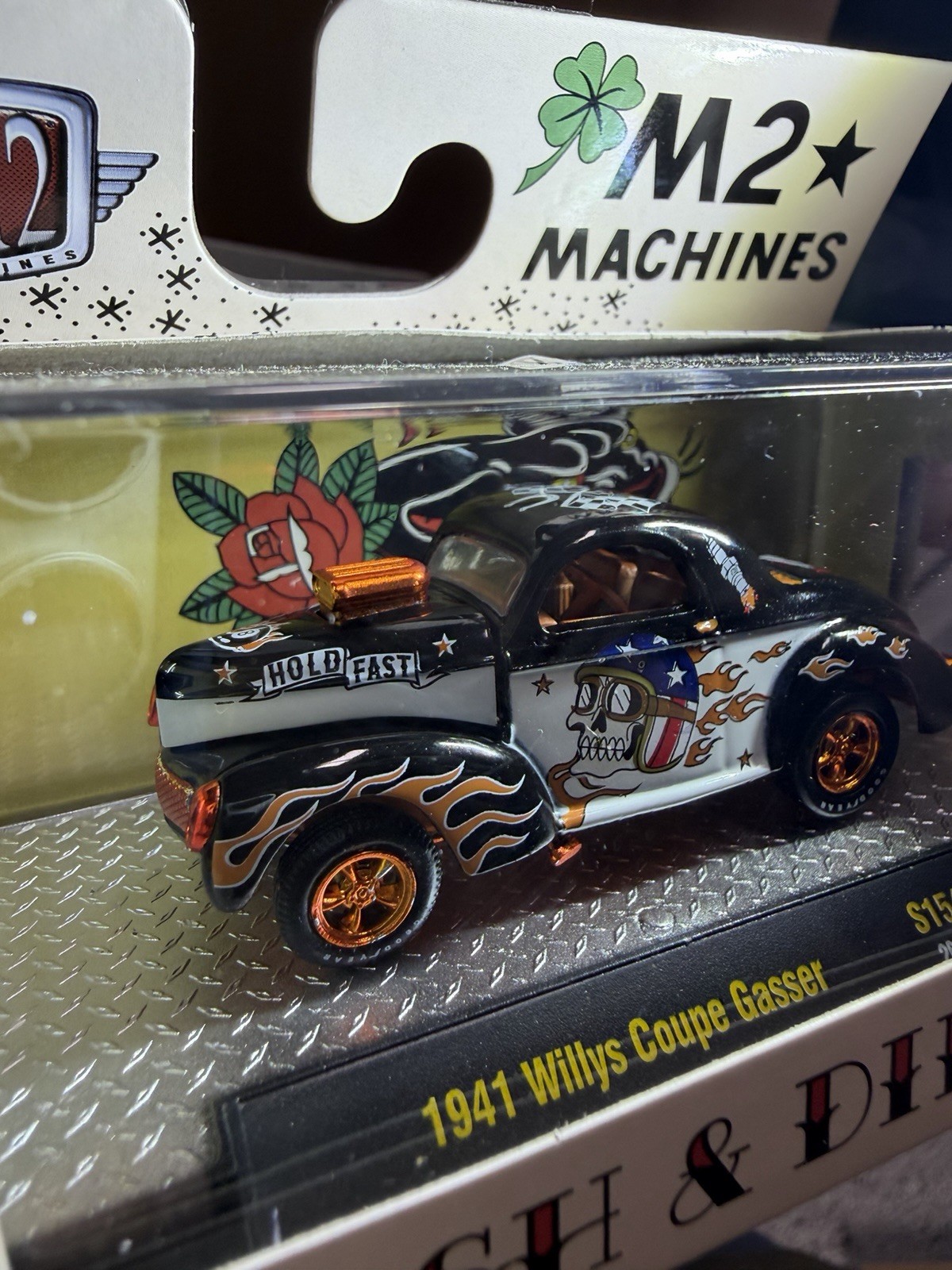 M2 Machines 1941 Willys Coupe Gasser S154 26-42 Flash & Diecast Chase