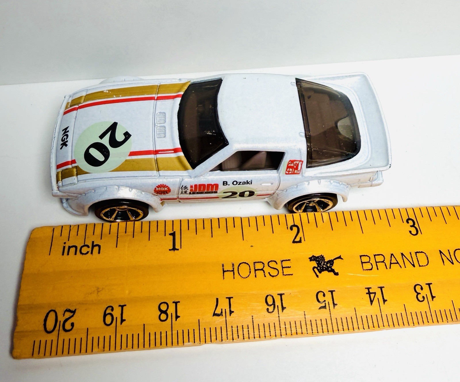 2012 Hot Wheels WHITE Mazda RX-7 Mystery Pack Super Speeders Kroger B Ozaki #20