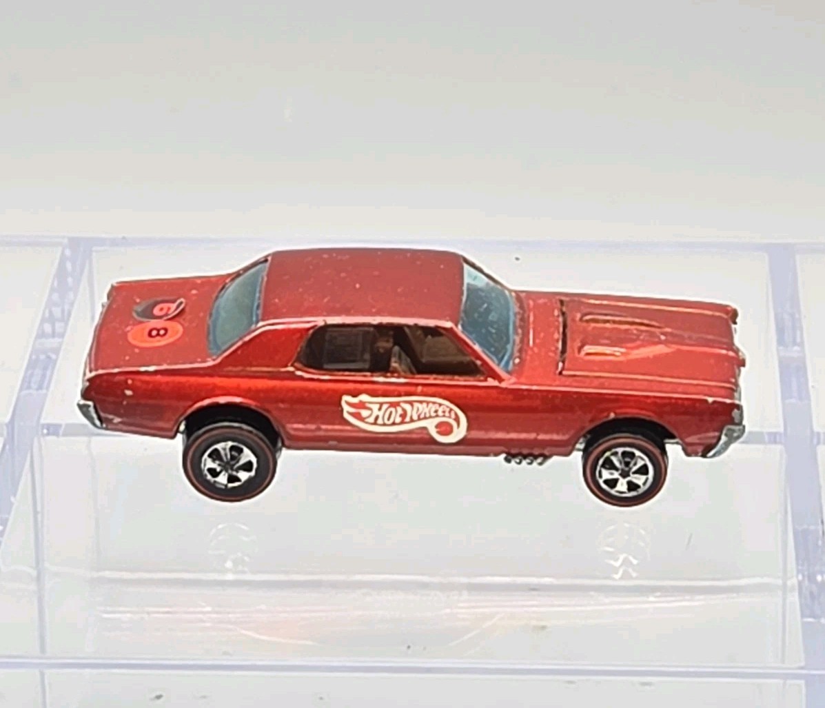 Hot Wheels Redline 1967 Orange Mercury Custom Cougar Brown Int Hong Kong