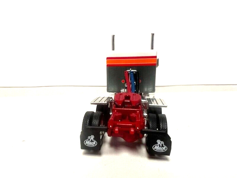 DCP / FIRST GEAR 1/64 SCALE MACK SUPER LINER FLAT TOP WHITE, RED, GRAY, ORANGE