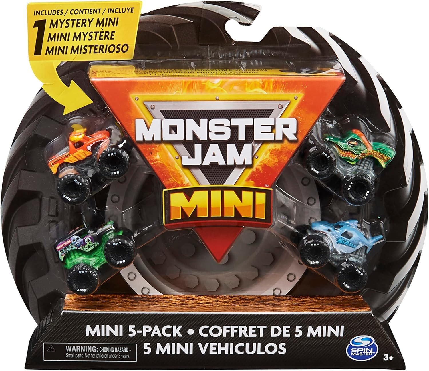 5 Pack Mini Collectible Monster Trucks with Mystery Truck – Epic Kid’s Play Set