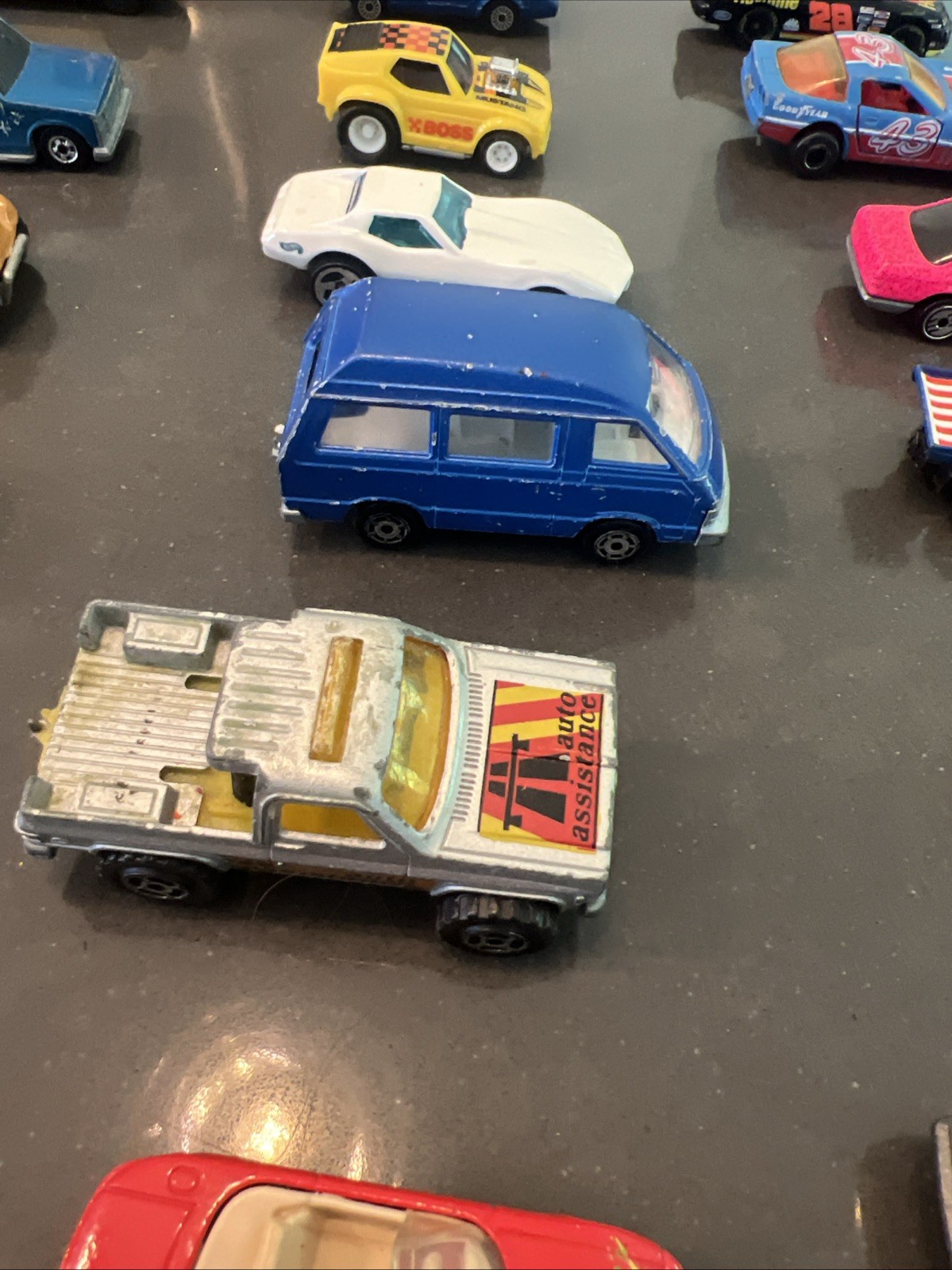 Lot Of 24 Diecast & Plastic Vintage Cars Trucks Mixed Brands See Description
