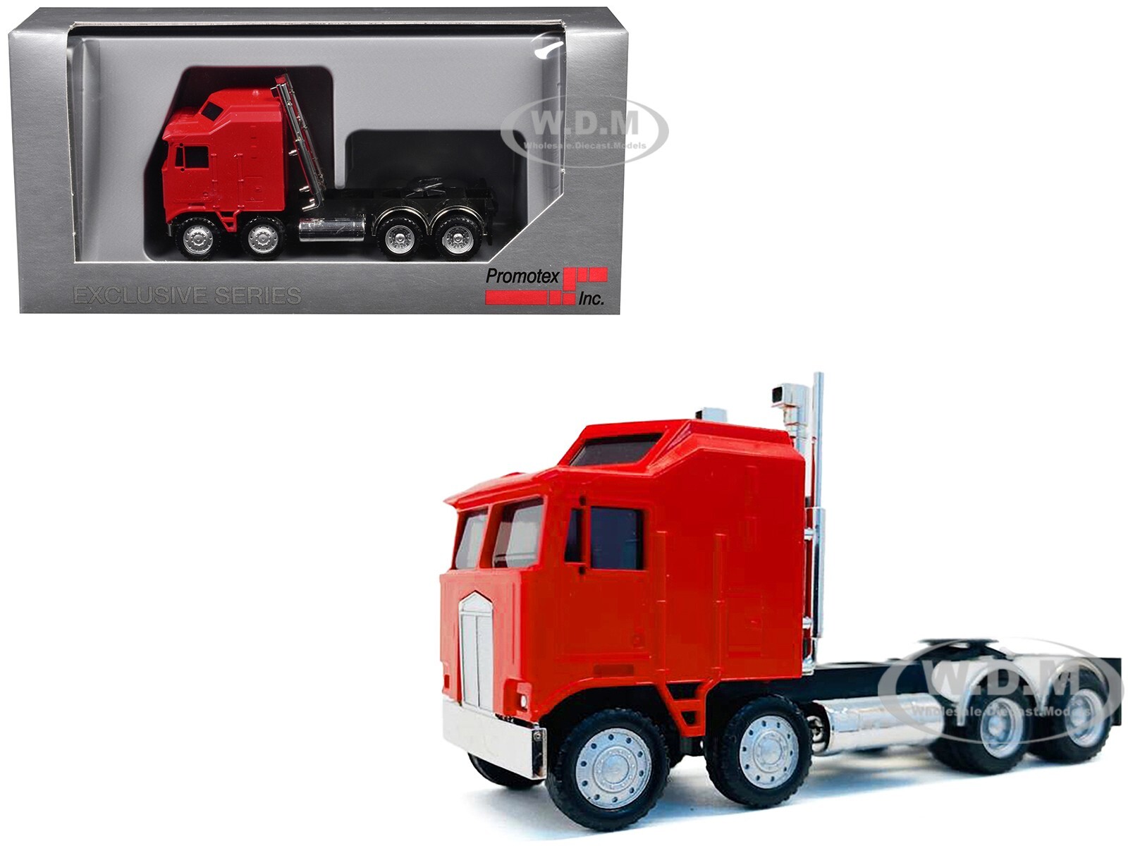 K100 5 BAR GRILL TWIN STEER TRUCK TRACTOR RED 1/87 (HO) BY PROMOTEX 006442 R