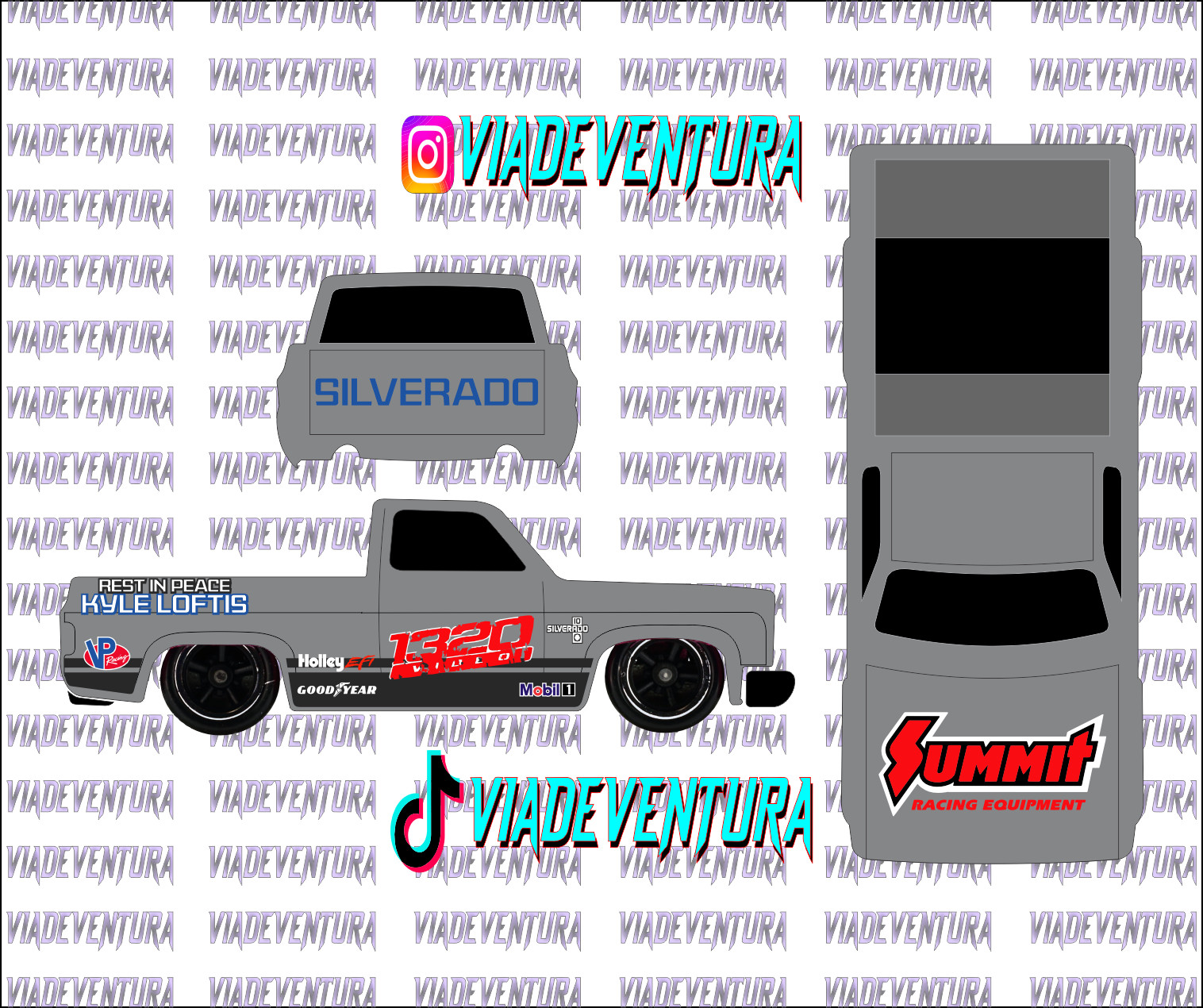 1320 Racing 1/64 83 Silverado WHITE TONER Universal Waterslide Decal for Hot