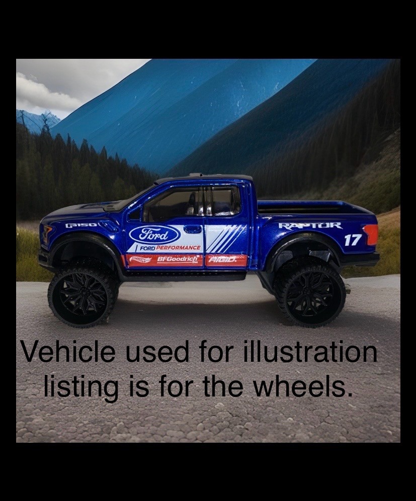 1/64 wheels for lifted 4×4 off-road Diecast trucks 14mm x 8mm wide with axle