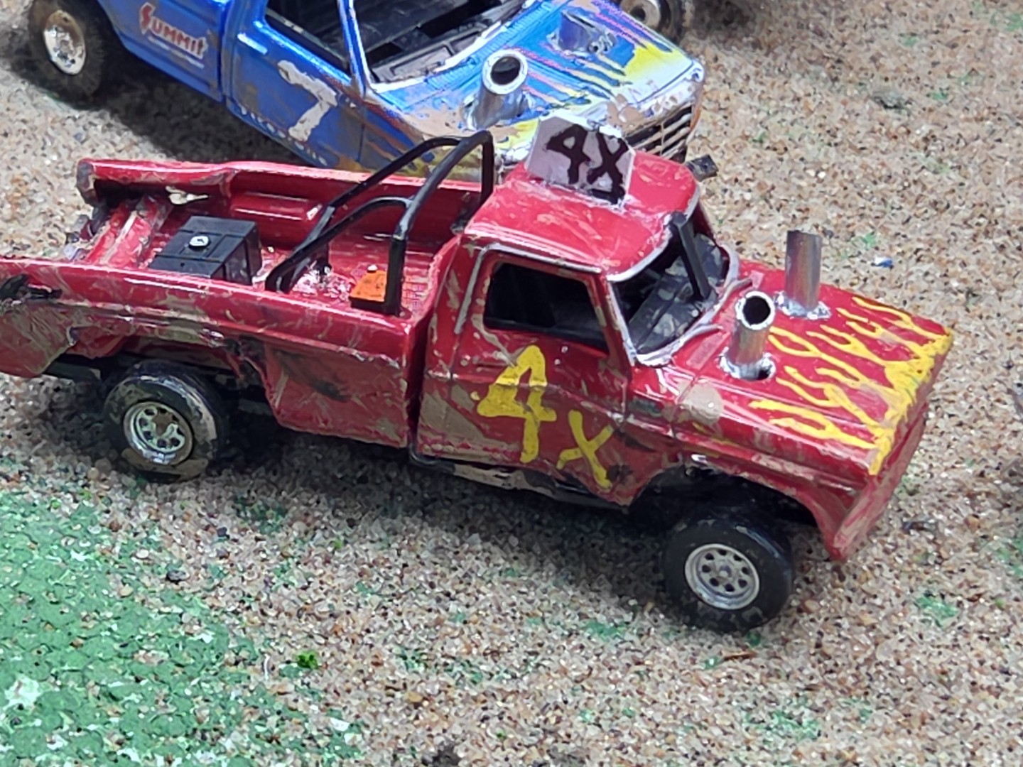 DEMO DERBY CUSTOM DEMOLITION Truck #4X 1979 FORD F150 1/64 Junk Yard RANGER XLT