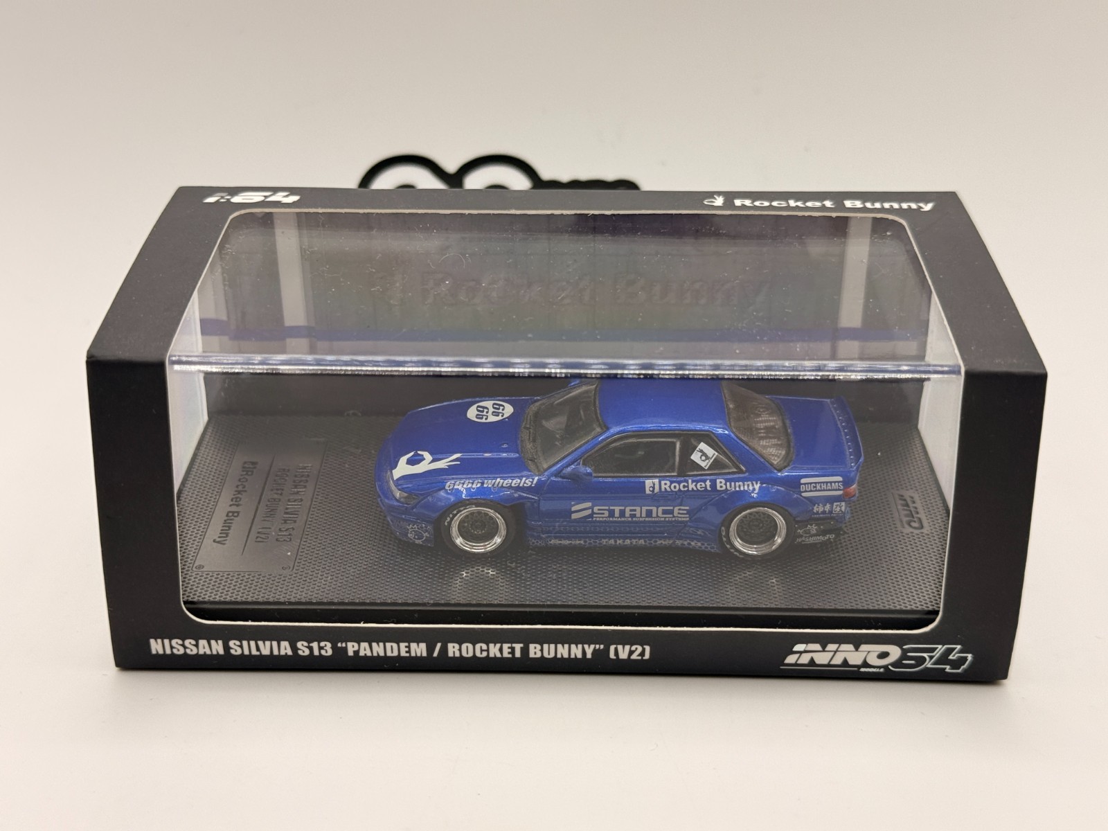 INNO64 NISSAN SILVIA S13 V2 PANDEM ROCKET BUNNY Blue Metallic IN64-S13V2-BLUM