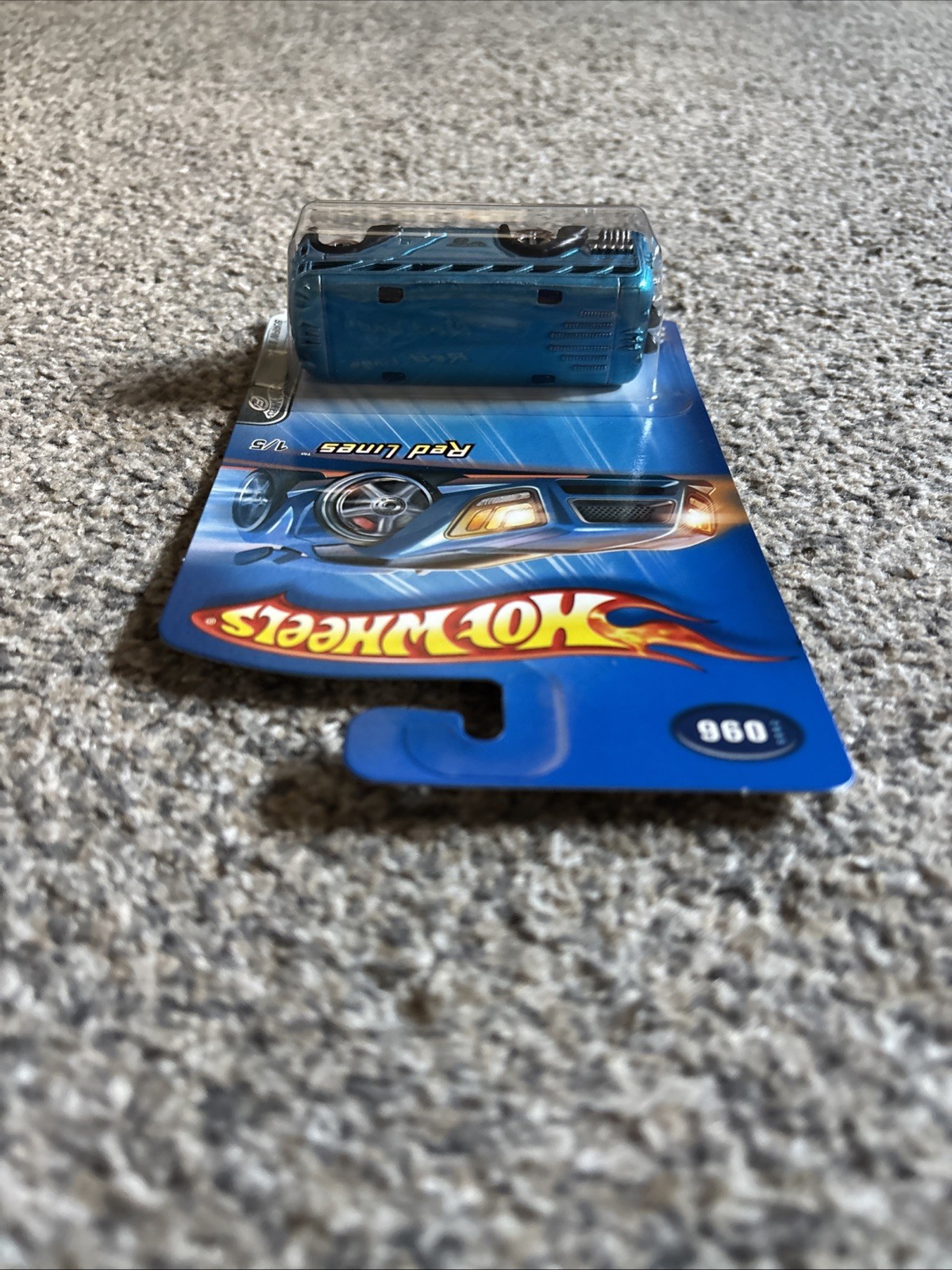 2005 Hot Wheels #96 Red Lines 1/5 Surfin Scool Bus Blue Variant RL5Spk Wheels