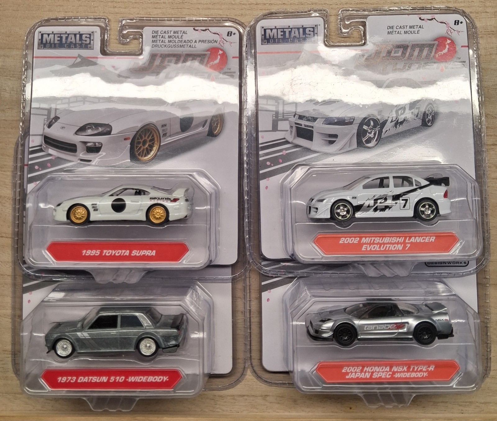 Jada JDM Tuners Honda… Mitsubishi.. Toyota.. & Datsun Lot of 4 (1/64)