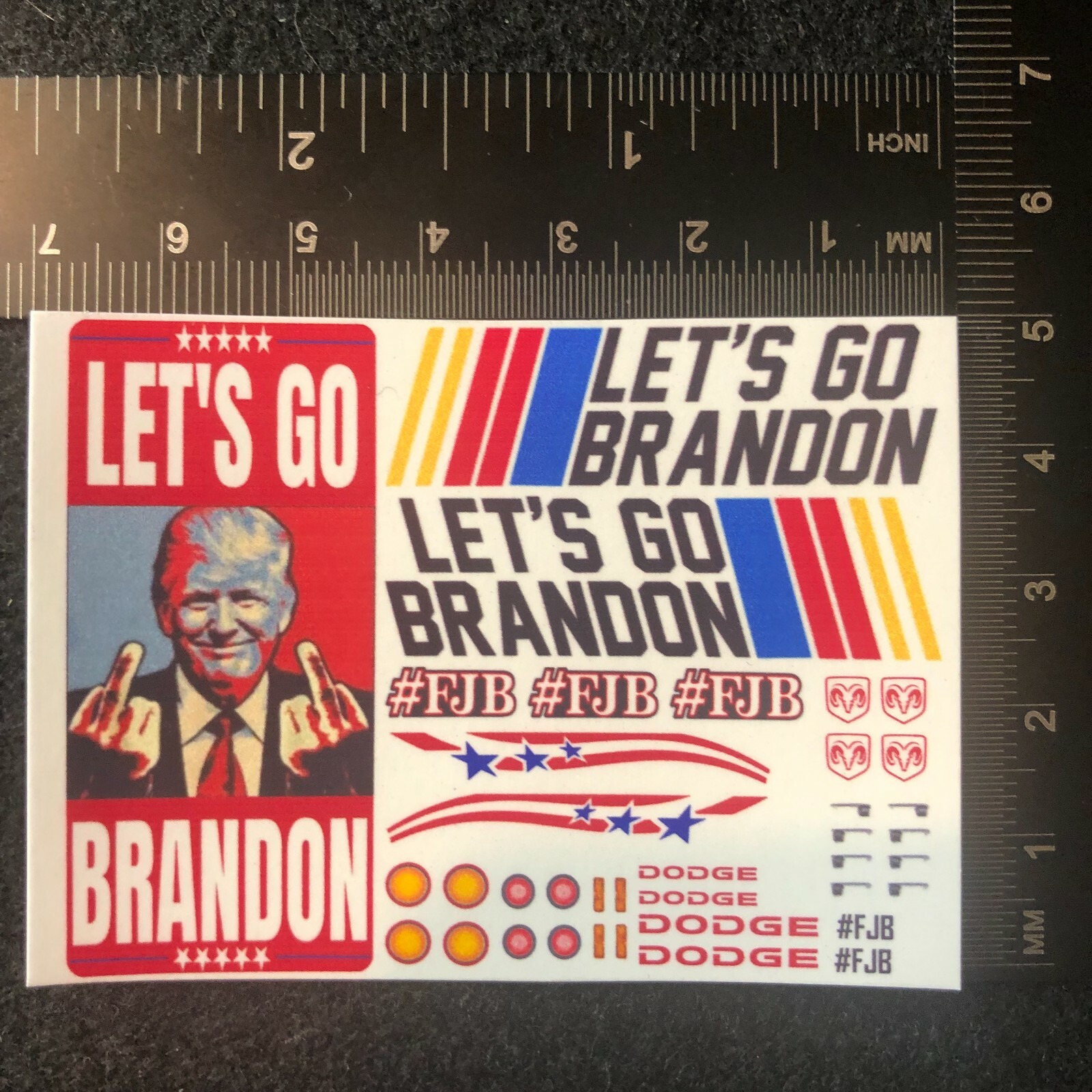 Clear 1:64 Waterslide Decal for 66 Dodge A100 Van Let’s Go Brandon #FJB