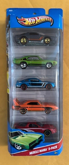 Hot Wheels Workshop Muscle Mania 5 Pack X9859 Diecast Cars NEW SEALED Ships FREE