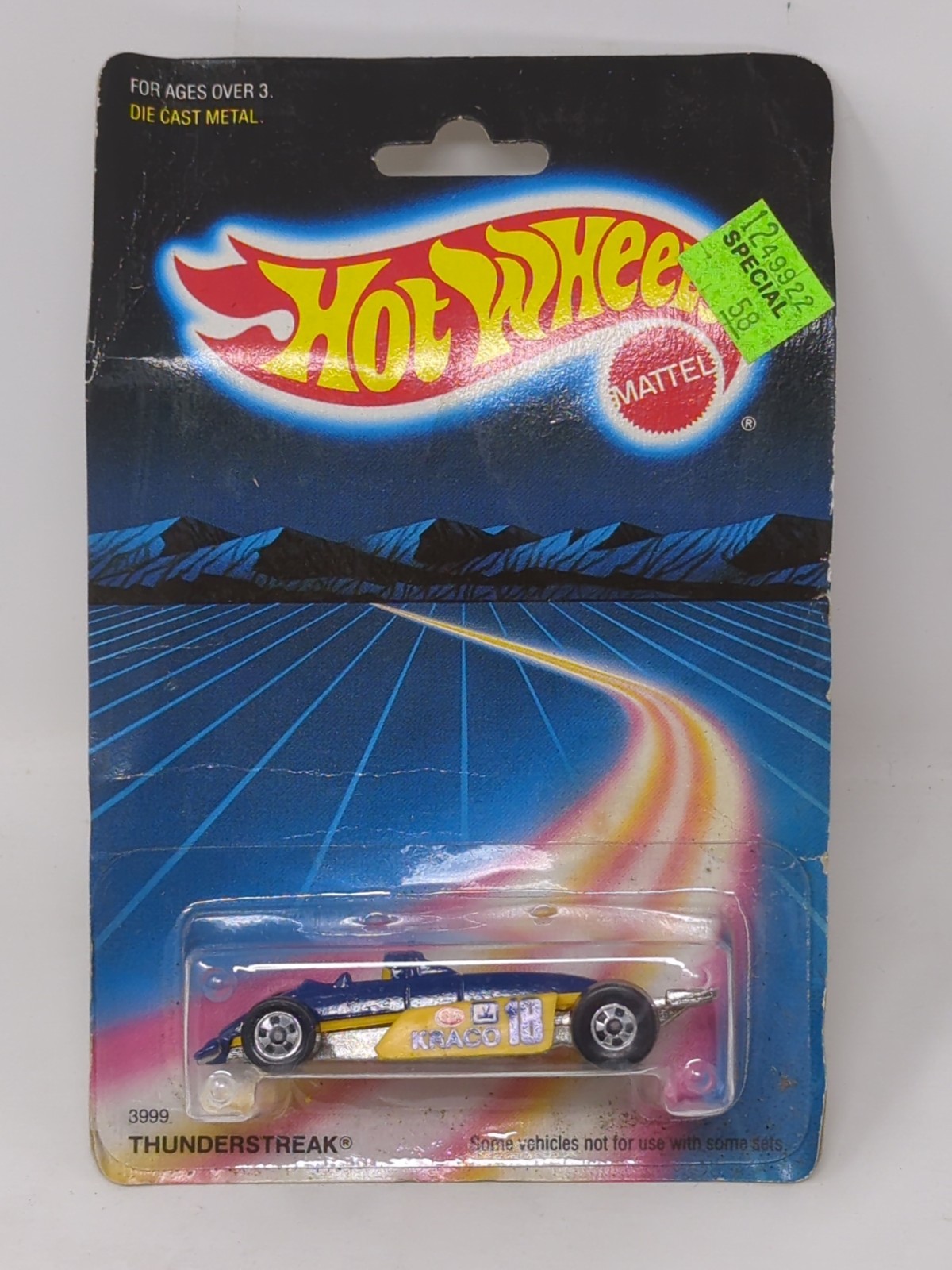 Hot Wheels 3999 Blue And Yellow Thunderstreak NIP Vintage