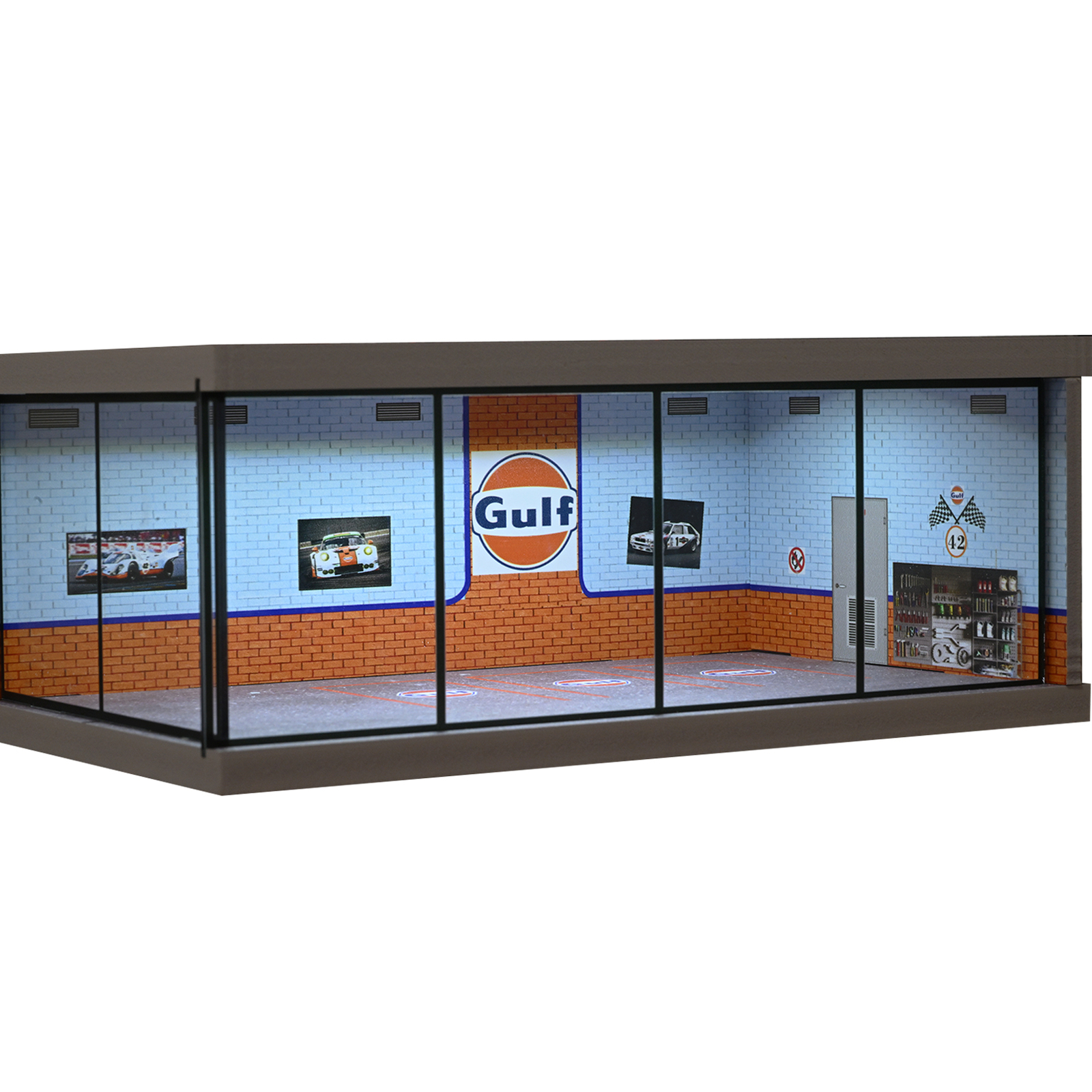 Diorama 1/64 Car Garage Model City LED Lighting Car Showroom Display Model Gifts
