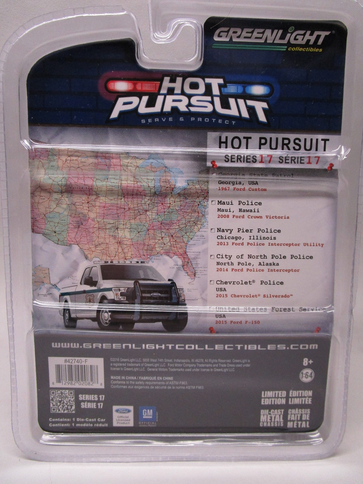 Greenlight Hot Pursuit Series 17 1:64 US Forest Service Police 2015 Ford F-150