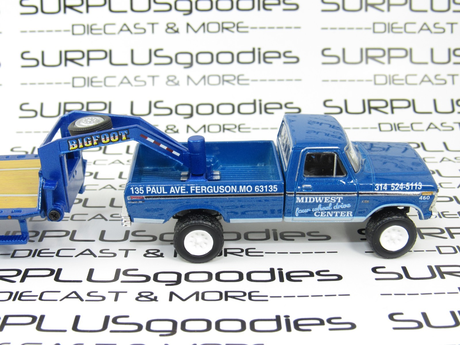 Greenlight 1:64 LOOSE 1974 FORD F-250 F250 Pickup w/BIGFOOT Gooseneck Trailer MW