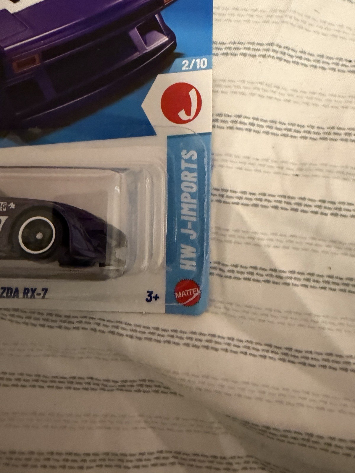 Hot Wheels Wheel Swap Mazda RX-7 4Sp Blk Wheels with HW Paint Error 1 of 1