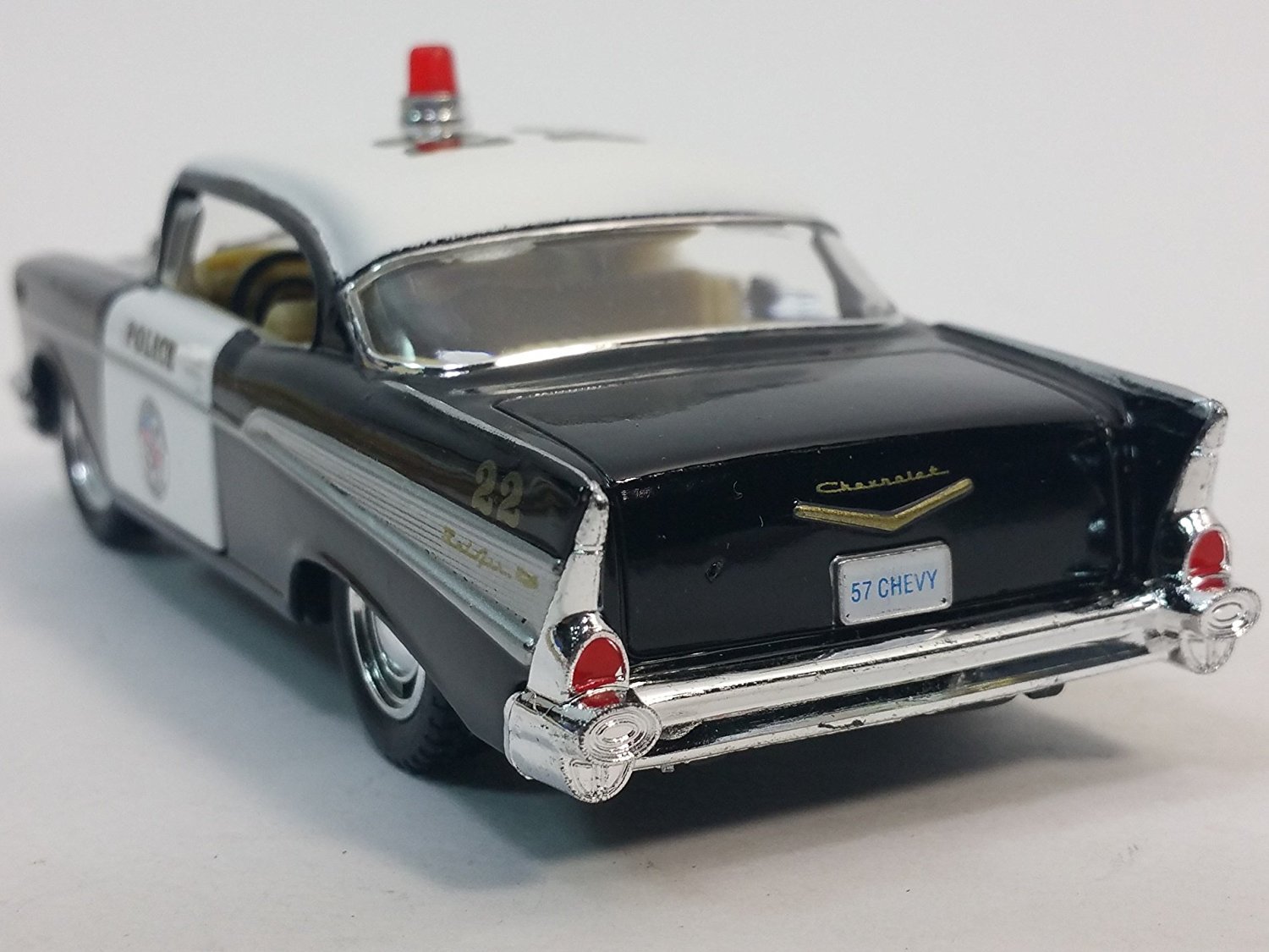 New 5″ Kinsmart 1957 Chevrolet Bel Air Police Car 1:40 Chevy Cop Diecast Model