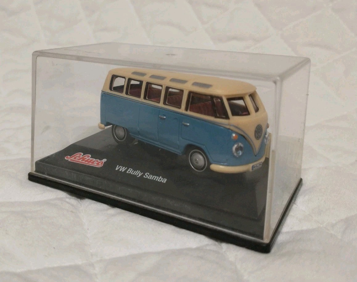 Schuco Junior Line 1/72nd Scale Light Blue and White VW Bully Samba Diecast Van
