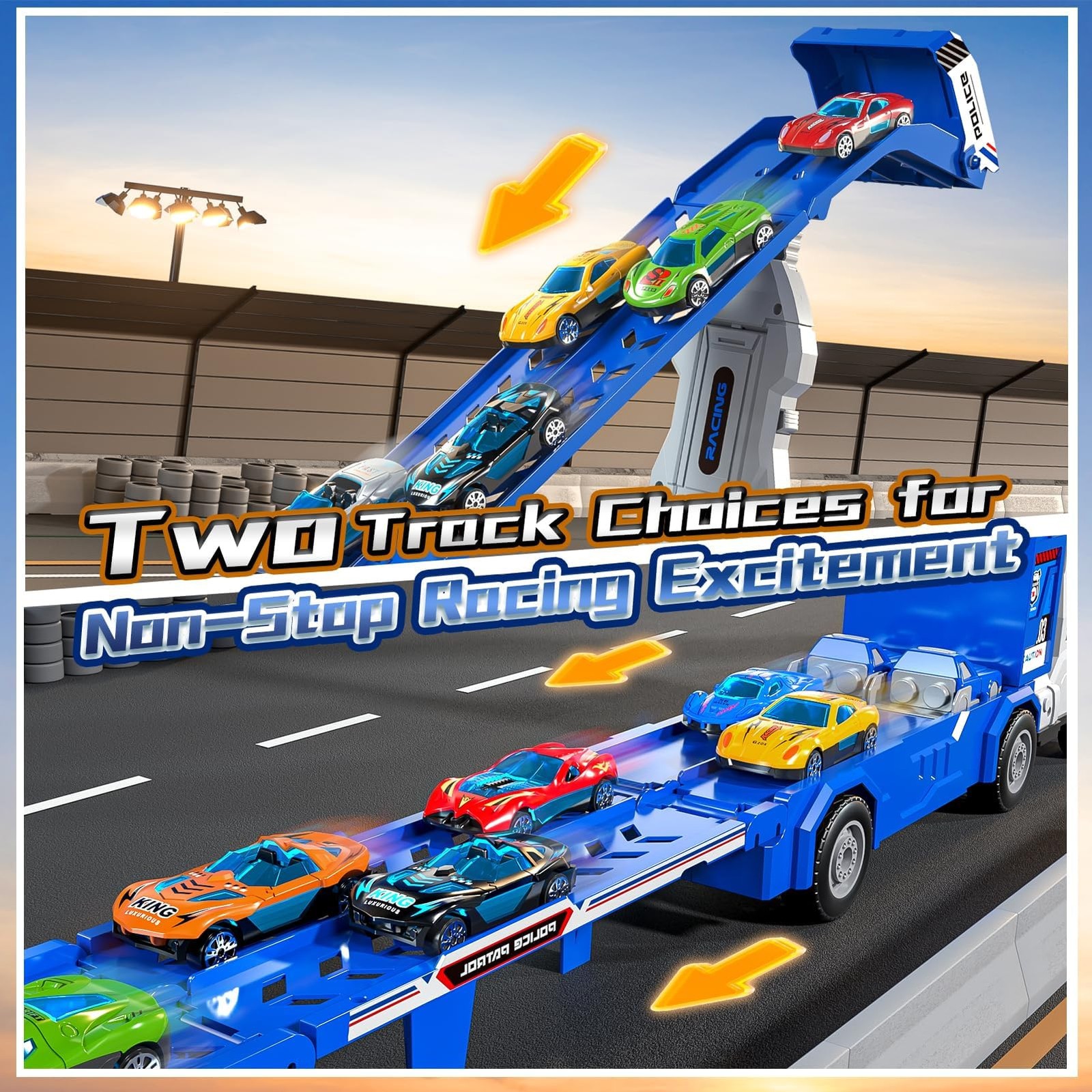 Transport Truck Toys for 3 4 5 6 7 Years Old Boys,Toys Cars Track Set Transpo…