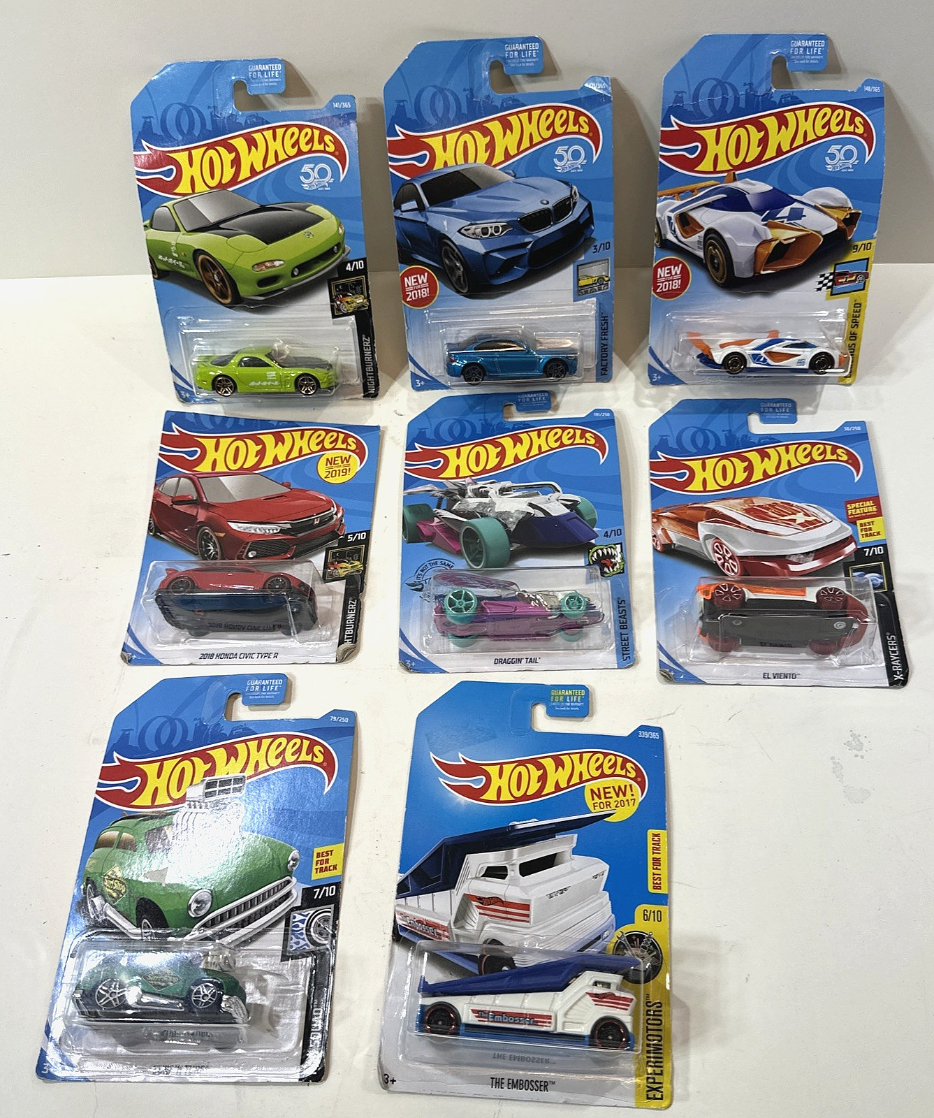Hot Wheels Lot Of 8 Factory Fresh Night Burnerz Experimotors Surf N Turf More