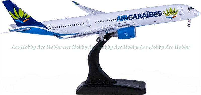 for JC Wings for Air Caraibes for Airbus A350-900 F-HHAV Flaps Down 1:400 model