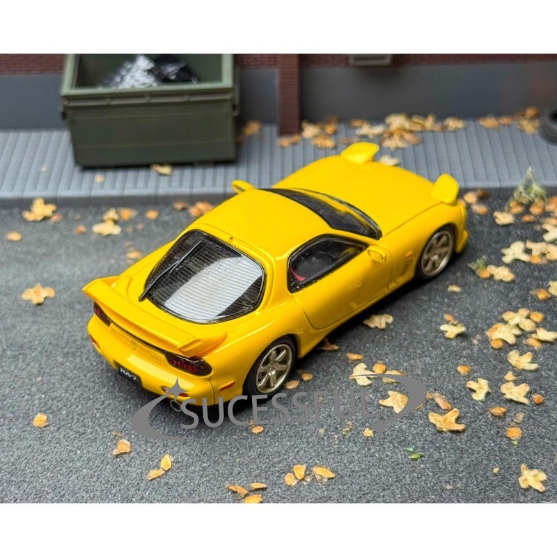 1/64 Scale JDM Mazda RX7 FD3S A-Spec Yellow Diecast Metal Car Model FH