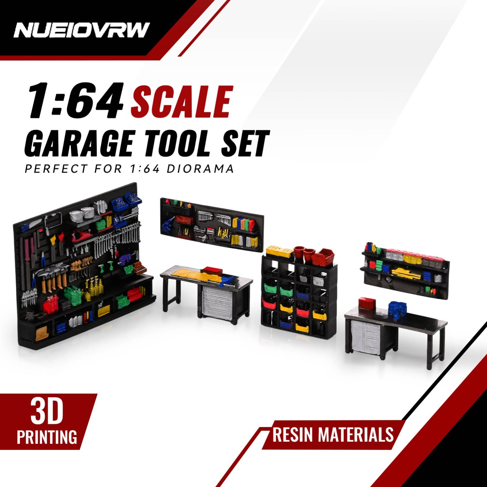 US Diorama 1/64 Car Garage Model Repair Workshop Tuning Scene Tools Accessories