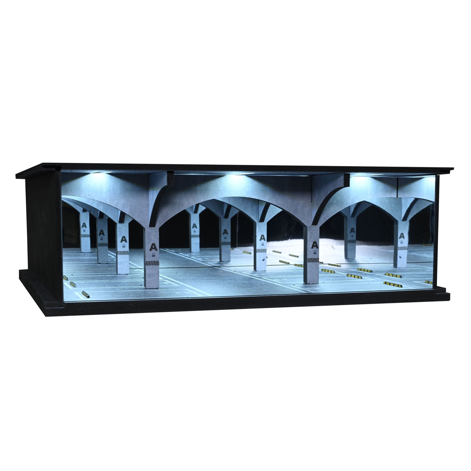 Diorama 1/64 Diecast Car Garage Model LED Lighting Car Display Building Scene US
