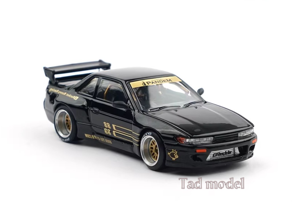 Poprace 1:64 JDM Black Silvia S13 Pandem Sports Model Diecast Display Car