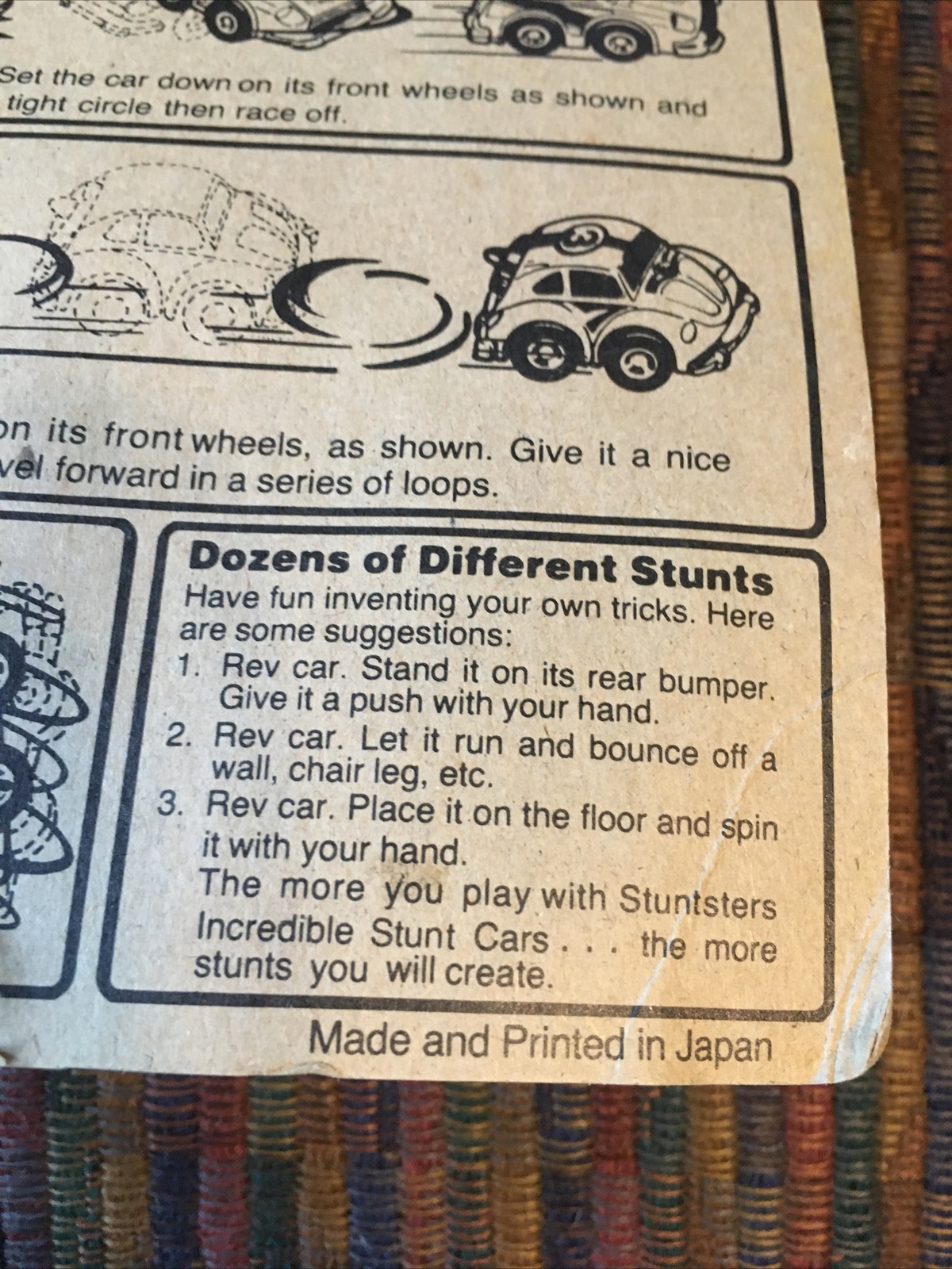 1982 Hasbro Stuntsters In Original Unopened Package Pull Car Japan