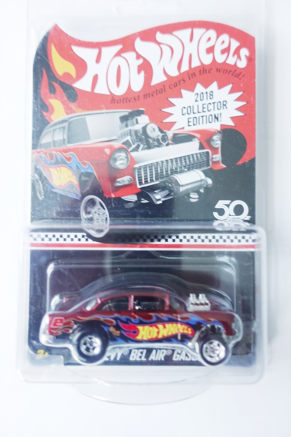 Hot Wheels 2018 Mail-In ’55 Chevy Bel Air Gasser w RRs