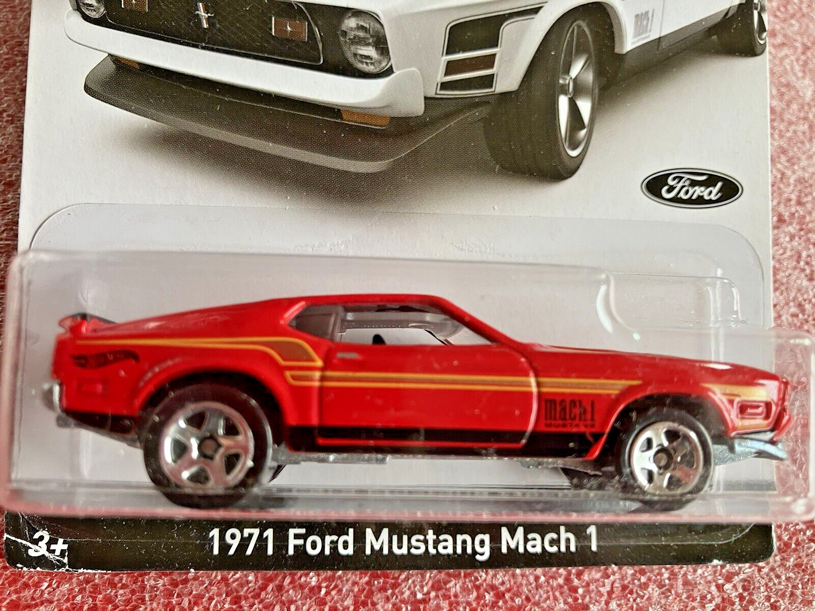 2014 Hot Wheels 1971 Ford Mustang Mach 1 50 Years 3/8 BDL74 Red (HW627)
