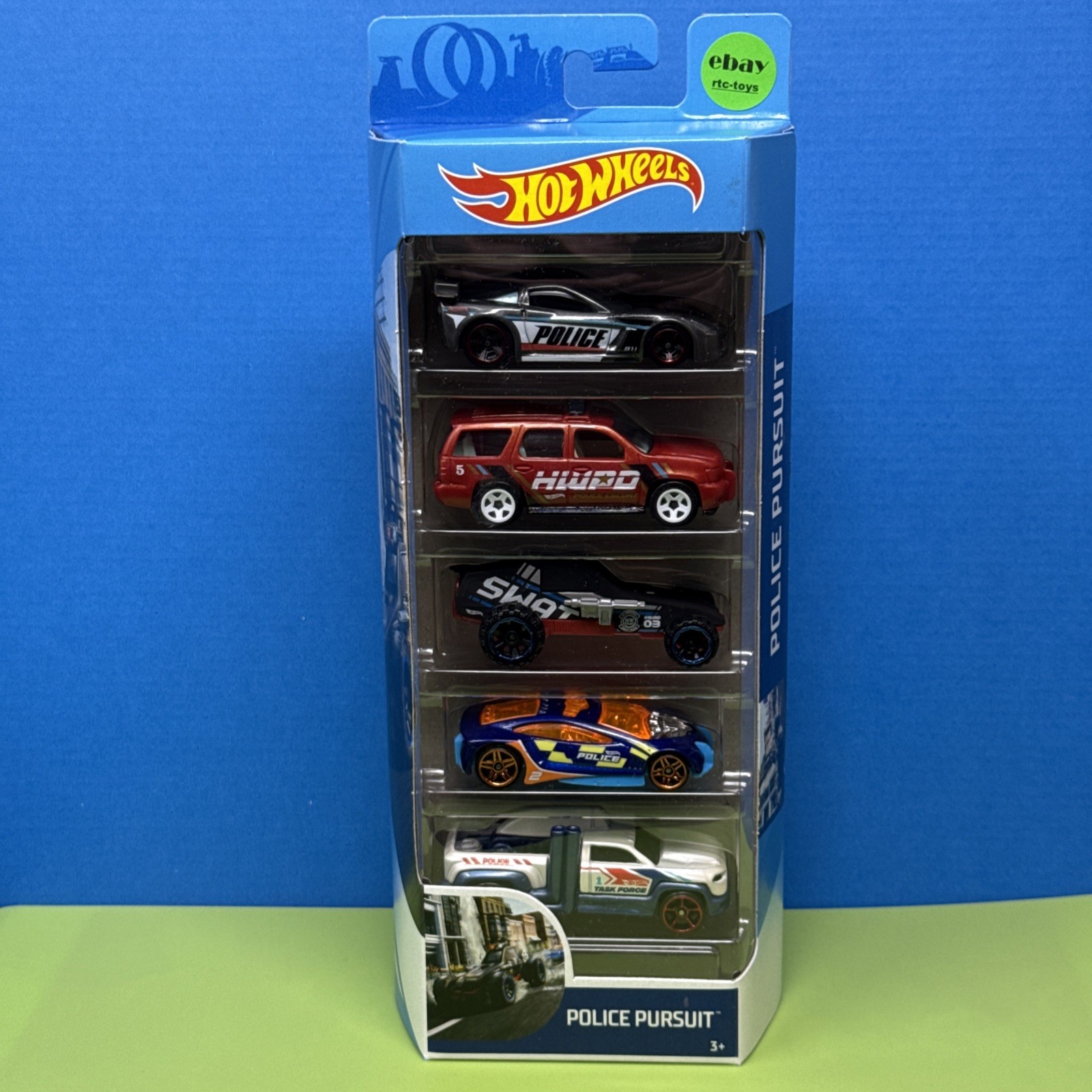 Hot Wheels Police Pursuit 5-Pack FYL15 Swat Task Force HWPD New 2019