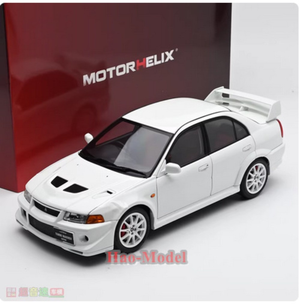 MotorHelix 1/18 Mitsubishi Lancer EVO 6.5 Alloy Diecast Model Car White/Red Gift