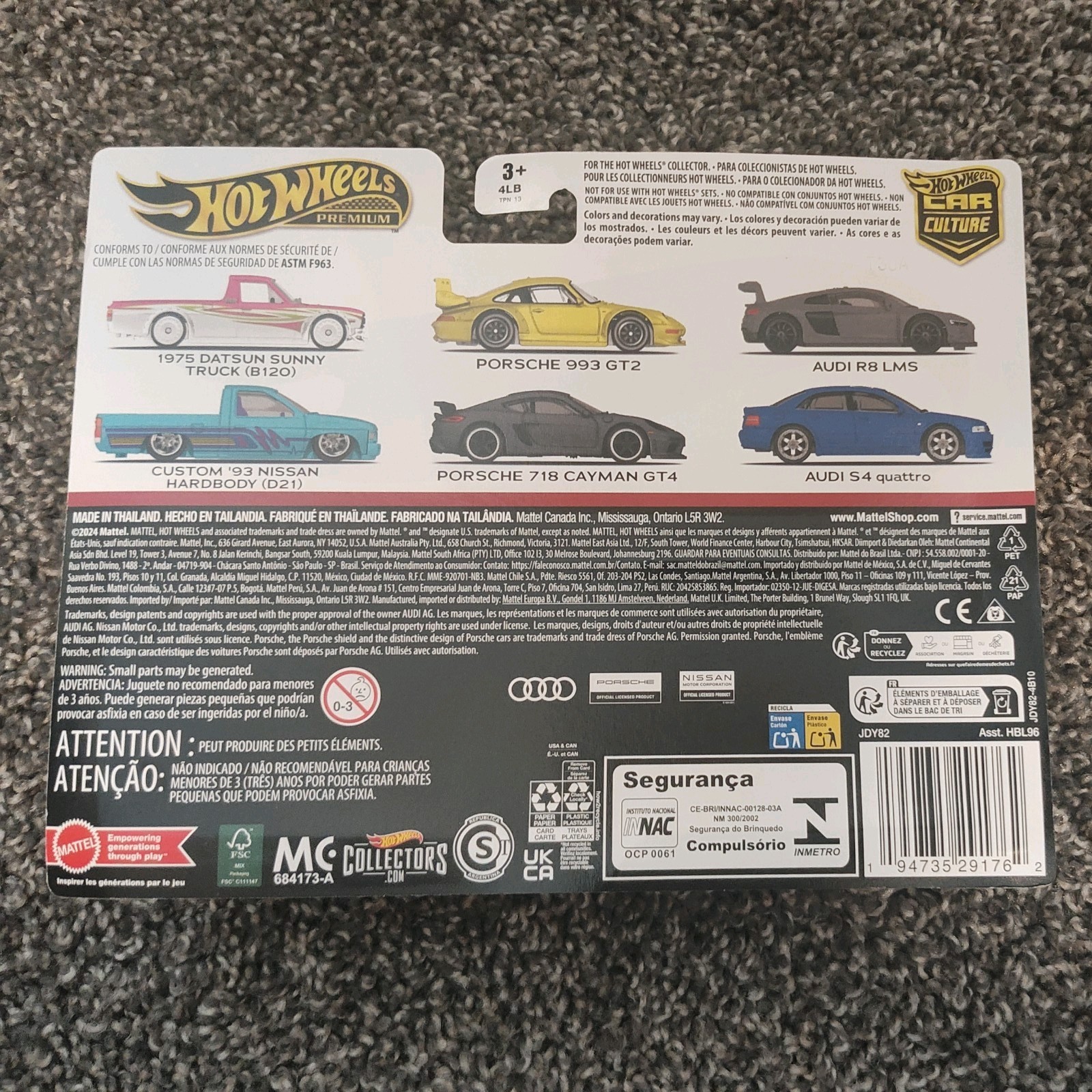 Hot Wheels Premium Car Culture Twin 2 Pack Audi S4 Quattro & Audi R8 LMS